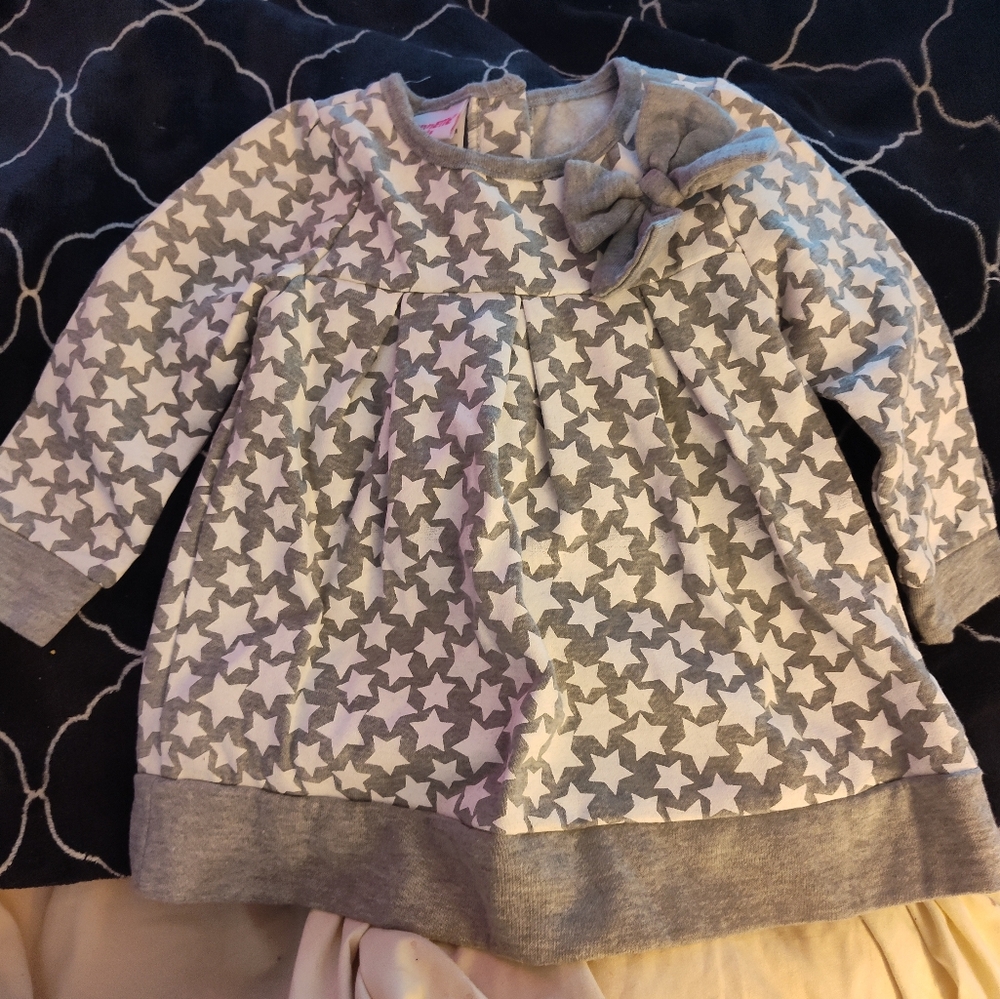 Nannette Kids Gray Star Baby Top And Pants